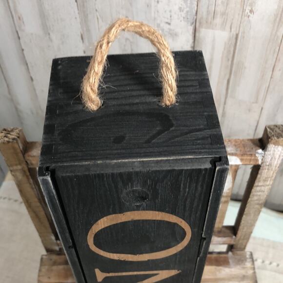 Bottled Poetry Genuine Wood Decorative Wine Box in Black NEW! - Picture 6 of 11